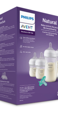 Biberón Natural para Bebé Philips Avent con Tetina de Respuesta Natural, Set de Regalo para Recién Nacidos