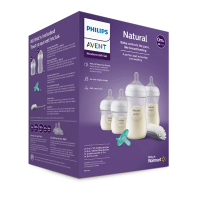 Biberón Natural para Bebé Philips Avent con Tetina de Respuesta Natural, Set de Regalo para Recién Nacidos