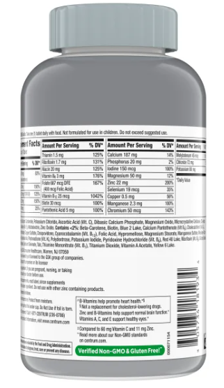 Centrum Silver Adulto 50+ Multivitaminico, 325 Tablets