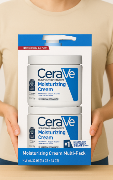 CeraVe Crema hidratante multipack intercambiable, frasco de 16 oz con bomba + frasco de 16 oz