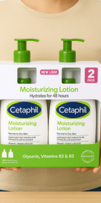 Cetaphil Loción hidratante para piel sensible seca a normal, 20 onzas líquidas, 2 unidades