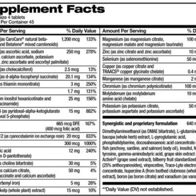 FOCUSfactor Suplemento dietético de nutrición para el cerebro, 180 Tabletas