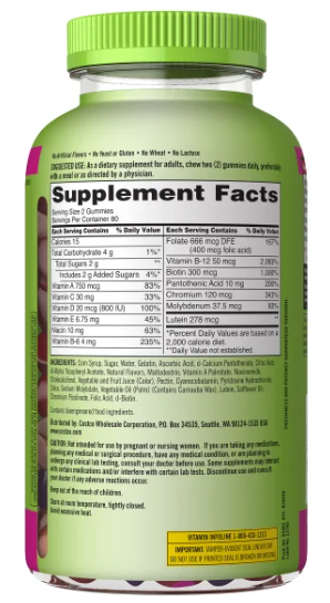 Kirkland Multivitaminico para Adulto, 320 Gomitas
