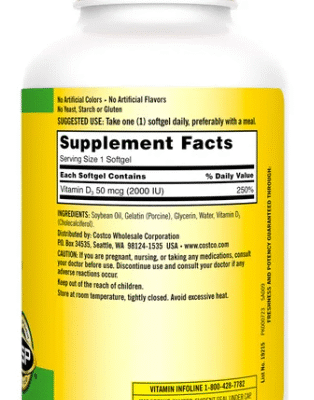 Kirkland Signature Extra Strength D3 50 mcg., 600 Softgels $ 14.99 Kirkland Extra Strength D3 50 mcg., 600 Capsulas blandas