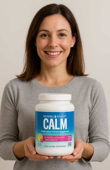 Natural Vitality Polvo de citrato de magnesio calmante, 20 Onzas