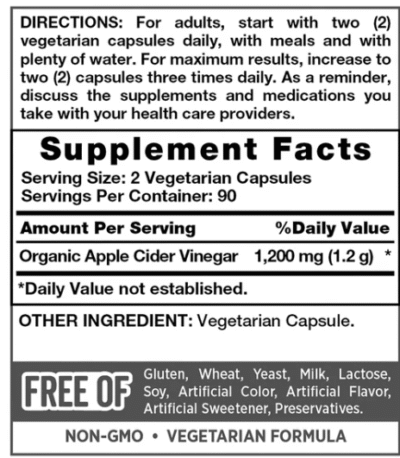 Nature's Truth Apple Cider Vinegar 1200 mg., 180 Capsules $ 22.99 - 1 Nature's Truth Apple Cider Vinegar 1200 mg., 180 Capsulas