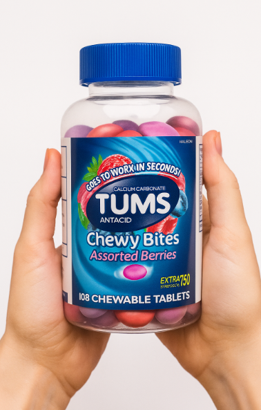 TUMS Antiácido Chewy Bites Surtido de Bayas, 108 Tabletas Masticables