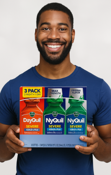 Vicks Severe DayQuil and NyQuil alivio de la tos, el resfriado y la gripe, 36 onzas líquidas
