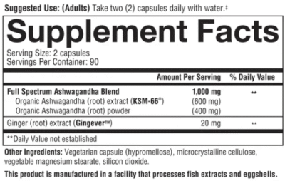 youtheory Ashwagandha 1000 mg, 180 Vegetarian Capsules .99 - 1 Youtheory Ashwagandha 1000 mg, 180 Capsulas