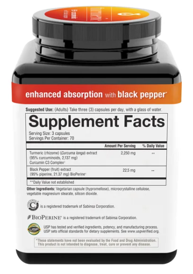 youtheory Turmeric Healthy Inflammation Support 2250 mg, 210 Vegetarian Capsules - 1 Youtheory Turmeric Apoyo saludable contra la inflamaci贸n 2250 mg, 210 Capsulas