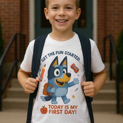 Bluey's First Day of School T-shirt