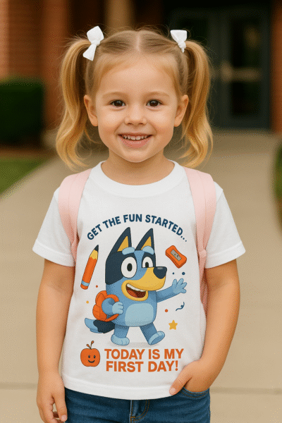 Bluey's First Day of School T-shirt